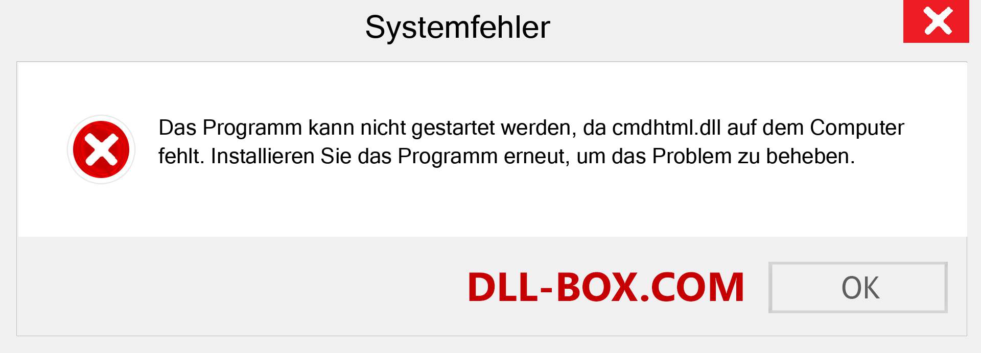 cmdhtml.dll-Datei fehlt?. Download für Windows 7, 8, 10 - Fix cmdhtml dll Missing Error unter Windows, Fotos, Bildern