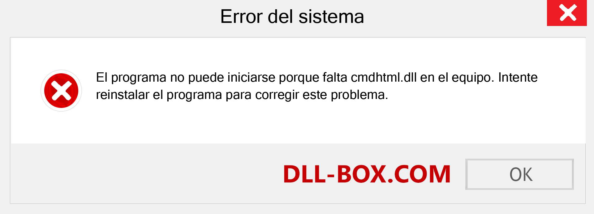 ¿Falta el archivo cmdhtml.dll ?. Descargar para Windows 7, 8, 10 - Corregir cmdhtml dll Missing Error en Windows, fotos, imágenes