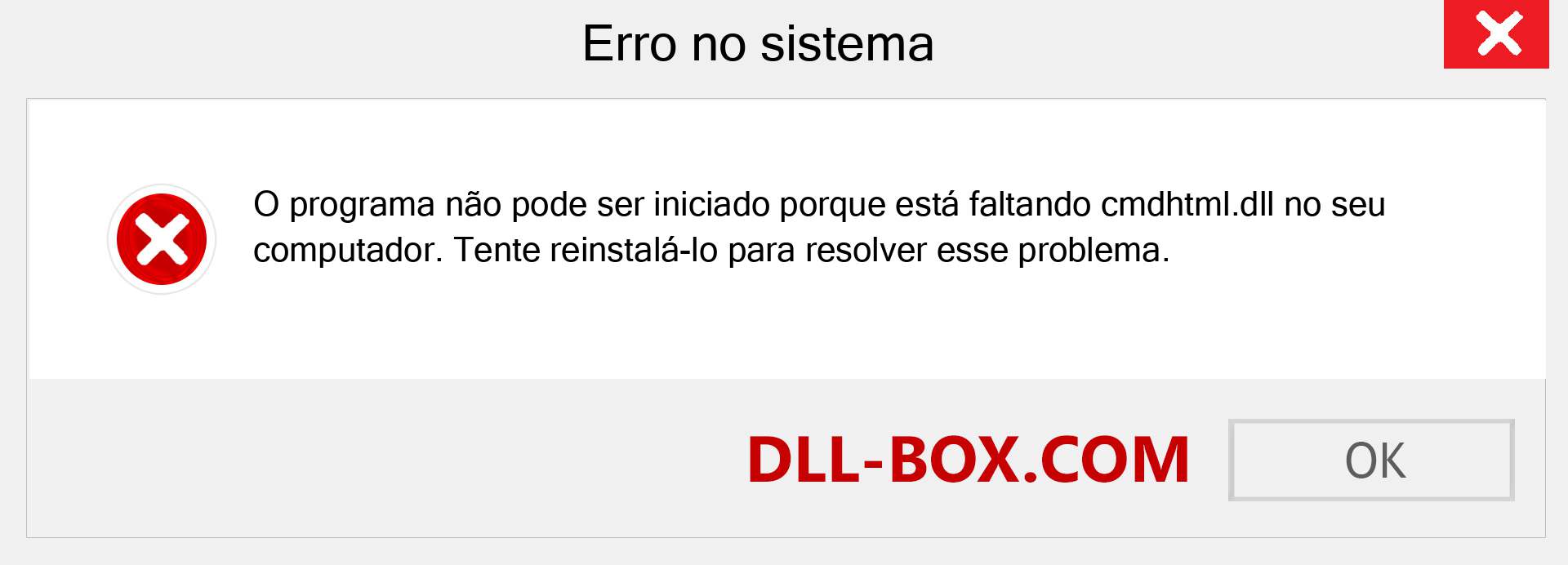 Arquivo cmdhtml.dll ausente ?. Download para Windows 7, 8, 10 - Correção de erro ausente cmdhtml dll no Windows, fotos, imagens